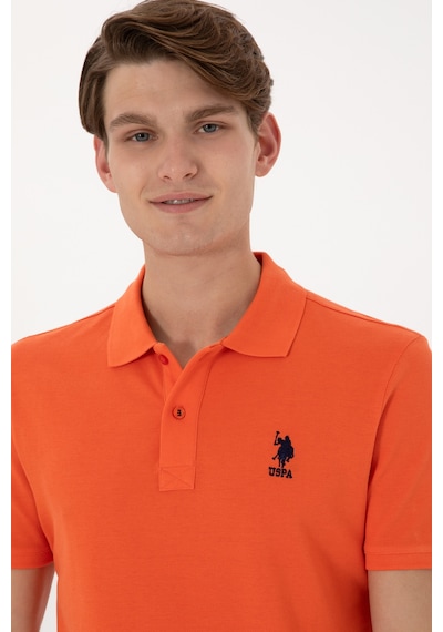 U.S. Polo Assn. Erkek Slim Fit Polo Yaka Nar Çiçeği Basic Tişört 50307699-VR039