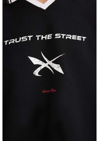 Defacto Nefes Alabilen Boxy Fıt Baskılı Sweatshirt F8661AX26SP