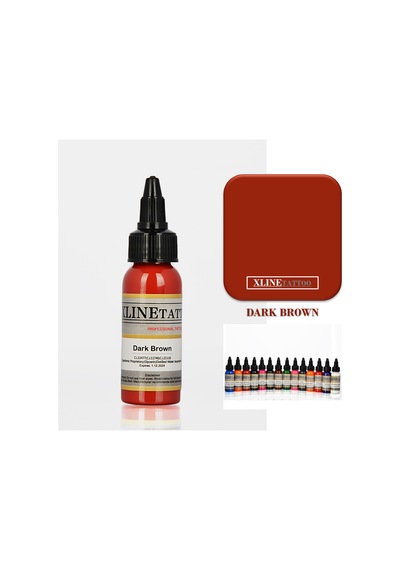 1 Oz Xlinetattoo Dark Brown Dövme Boyası - 30Ml Kahverengi Dövme
