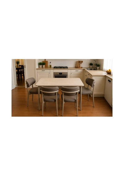 Efe Mobilya T-6001 Traverten 70x120 Mdf Polo Kahverengi Sandalye 4 Kişilik Yemek Masası Takımı Efe Mobilya T-6001 Traverten 70x120 Mdf Polo Kahverengi Sandalye 4 Kişilik Yemek Masası Takımı