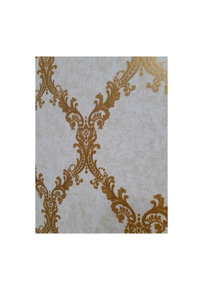 Damaks Desen Gold Detaylı Klasik Duvar Kağıdı 5m2 Gold & Altın Varak