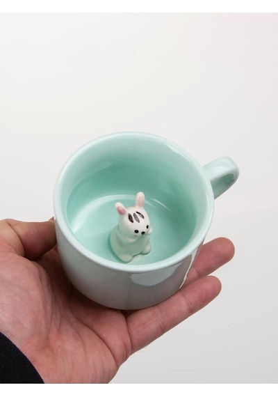 Mukko Home 3d Sevimli Panda Figürlü Porselen Kupa 230 Ml Mint Renk Kahve Çay Kupası,turkuaz & Tavşan Beyaz - Çok Renkli Mukko Home 3d Sevimli Panda Figürlü Porselen Kupa 230 Ml Mint Renk Kahve Çay Kupası,turkuaz & Tavşan Beyaz - Çok Renkli