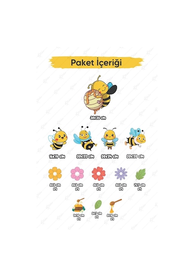 Sevimli Arılar Çiçekler Ve Yapraklar Çocuk Bebek Odası Duvar Cam Dolap Sticker Seti, Arı Sticker