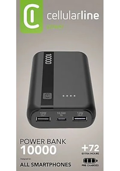 Cellularlıne 12w X 2 20.000 Mah Taşınabilir Şarj Cihazı Siyah Siyah