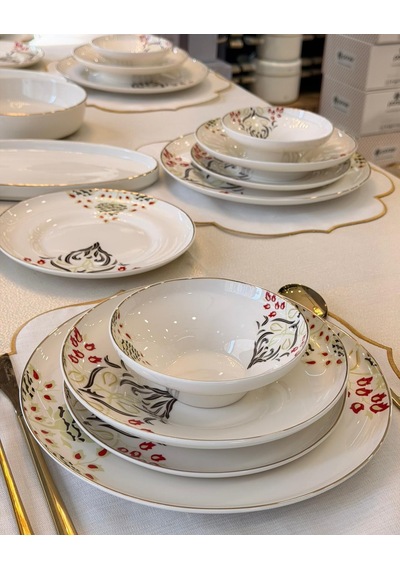 24 Parça 6 Kişilik Aura Glasswork Yemek Takımı-5874 Çok Renkli
