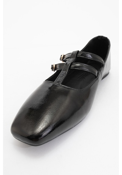 Luvishoes Luvi Shoes Starlıng Siyah Rugan Hakiki Deri Kadın Babet Ayakkabı Siyah Rugan