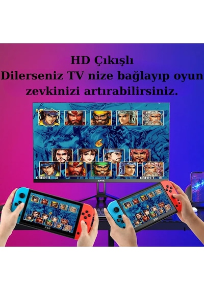 Gamebox+5000 Oyunlu Nostalji Atari 7 Inç Geniş Ekran 128bıt Retro Video Oyunu