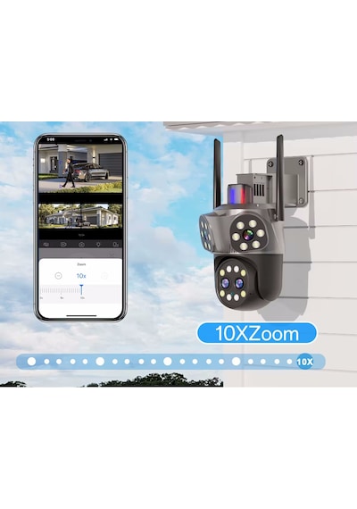 Mpia Orino 4 Lens 10x Zoom 8mp 360 Görüş Hareketli Waterproof Gece Görüş Sesli Görüşme Akıllı Kamera