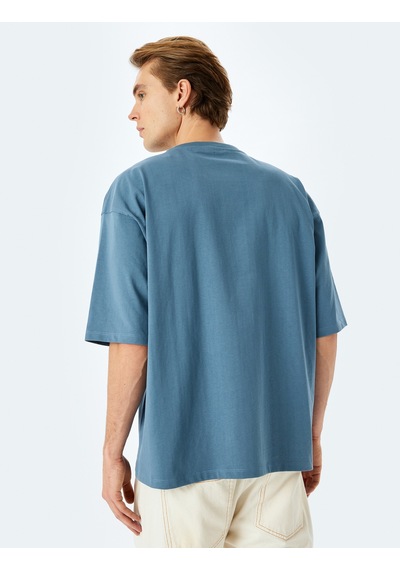 Koton Pamuklu Tok Kumaş Kısa Kollu Bisiklet Yaka Slogan Baskılı Oversize Tişört Mavi 5sam10182hk Mavi Koton Pamuklu Tok Kumaş Kısa Kollu Bisiklet Yaka Slogan Baskılı Oversize Tişört Mavi 5sam10182hk Mavi