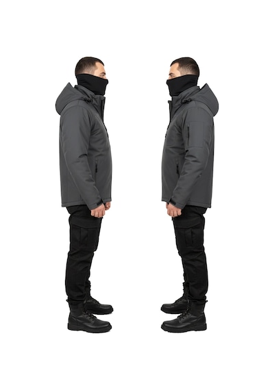 Mysia Outdoor Antrasit Soft Shell Mont Çift Kat Polarlı Antrasit