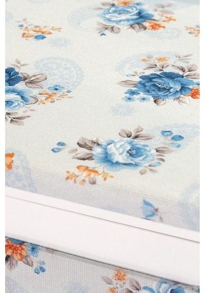 Mistik Home Rose Katlanır Dolaplı Ütü Masası Beyaz Gövde, Mavi Çiçek Desenli Beyaz/mavi