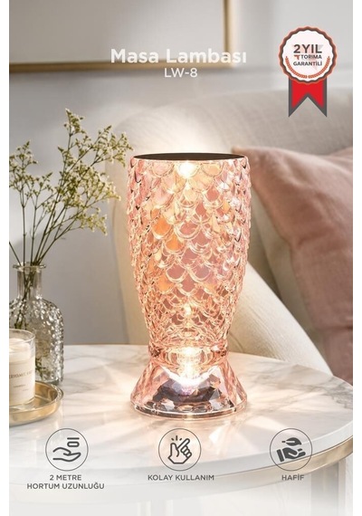 Özel Üretim Işıklı Obje Salon Işığı Romantik Lamba Kristal Elmas Masa Lambası Lw8