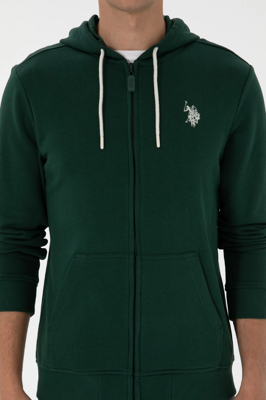 U.S. Polo Assn. Erkek Koyu Yeşil Örme Hırka 50313748-VR079