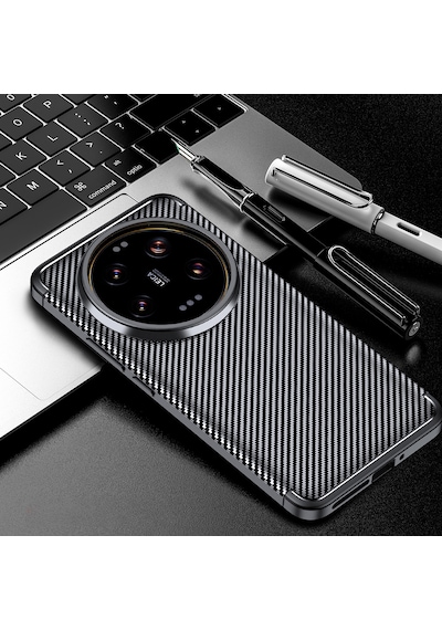 Xiaomi Mi 15 Ultra Kılıf Karbon Desenli Koruyucu Silikon Kapak