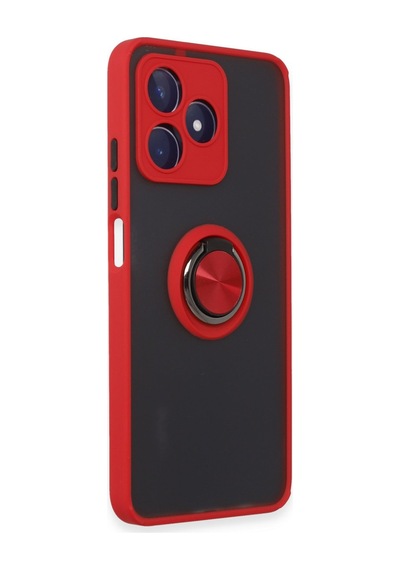 Realme C53 Uyumlu Kılıf Montreal Yüzüklü Silikon Kapak - Kırmızı