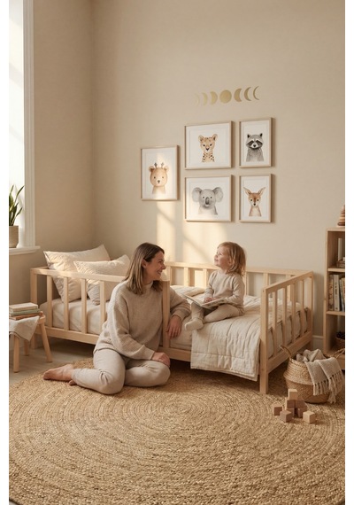 Star Montessori Bebek Ve Çocuk Karyolası Unisex Doğal Ahşap Yatak Kahverengi Star Montessori Bebek Ve Çocuk Karyolası Unisex Doğal Ahşap Yatak Kahverengi