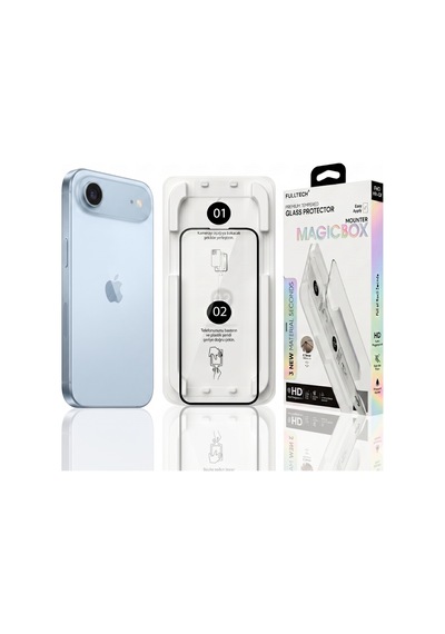 Fulltech Magicbox iPhone Uyumlu Air Premium Tempered Glass Aparatlı Ekran Koruyucu - Clear