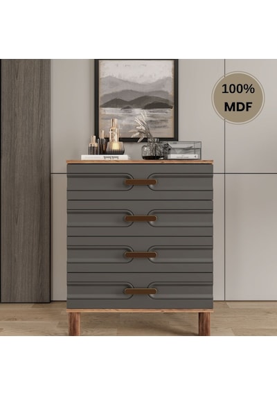 Comiet Zen 4 Çekmeceli Mdf Şifonyer Antrasit