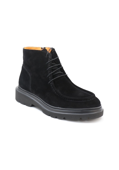 Freefoot 54086 Siyah Eskitme Süet Bağcıklı Erkek Bot Siyah Nubuk