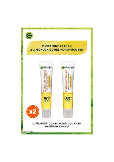 Garnier C Vitamini Parlak Fluid Koruyucu Yüz Güneş Kremi SPF50+ 2 x 40 ML