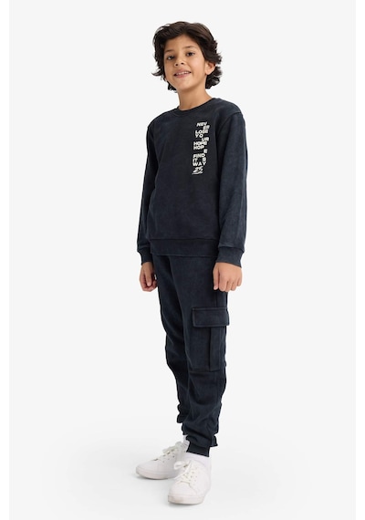 Defacto 2li Takım Baskılı Sweatshirt Eşofman Altı Erkek Çocuk G4968a825wnar202 Antrasit-ar202