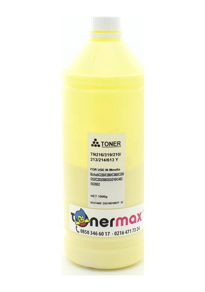 Minolta Renkli Toner Tozu Sarı 250Gr./ Tn216 / Tn221 / Tn319 / T