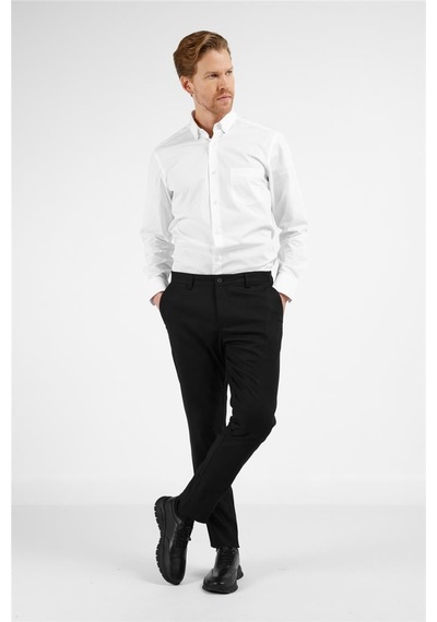 İmza Siyah Yan Cep Düz Paça Pamuklu Comfort Fit Chino Casual Pantolon 1003255167 Siyah