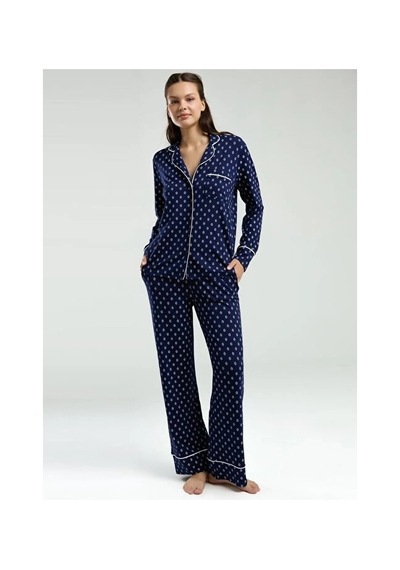 Angbutik Pierre Cardin Pc8950-s Kadın Gömlek Pijama Takım lacivert