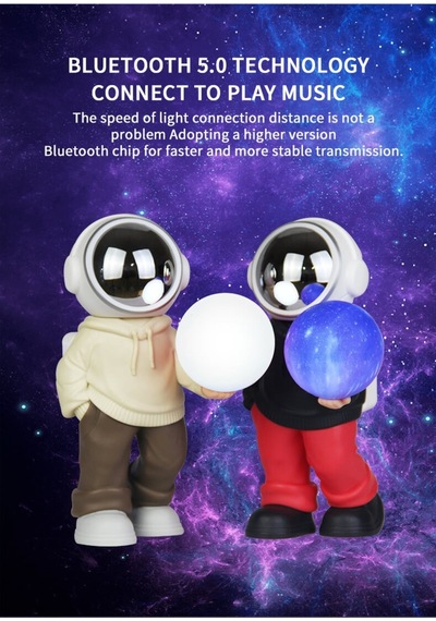 Ym-121 Astronot Bluetooth Hoparlör Taşınabilir Hıfı Çok İşlevli Mini Ses Aygıtı Futbol Versiyon