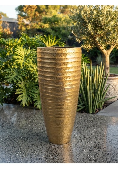 Metal Dekoratif Vazo Büyük Boy 122 X 50 Cm Altın