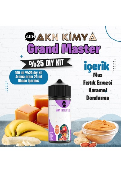 Grand Master Five Pawns Yoğun Dıy Kit Muz Fıstık Ezmesi Karamel Gıda Aroması %25 Oranda Aroma İçerir Hazır Değildir 100 Ml