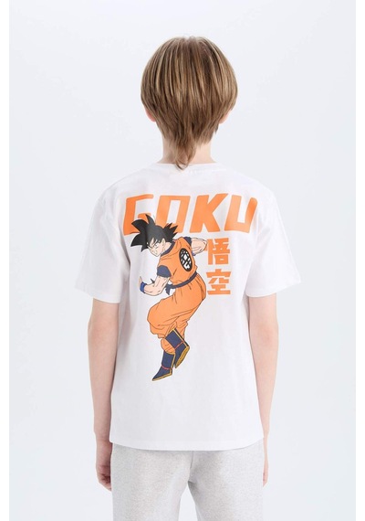 DeFacto Erkek Çocuk Dragon Ball Bisiklet Yaka Sırt Baskılı Kısa Kollu Tişört E3120A825SMWT34