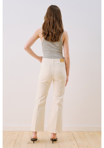 Manuka Orta Bel Flare Paça Jean Ekru Ss26pnt00014-02