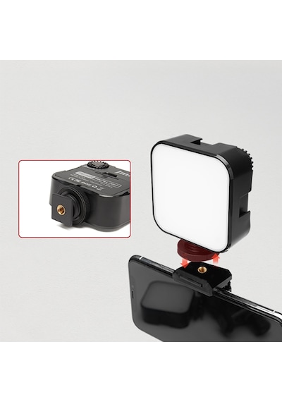 Jmary Fm-48r Mini Fill Light Telefon-kamera Üstü Pilli Aydınlatma Işığı Siyah