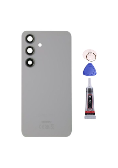 Samsung S24 Gri Uyumlu Arka Kapak Batarya Kapağı Pil Kapağı Yapışkan Ve Sökme Aparatıyla Beraber Full Set Gri