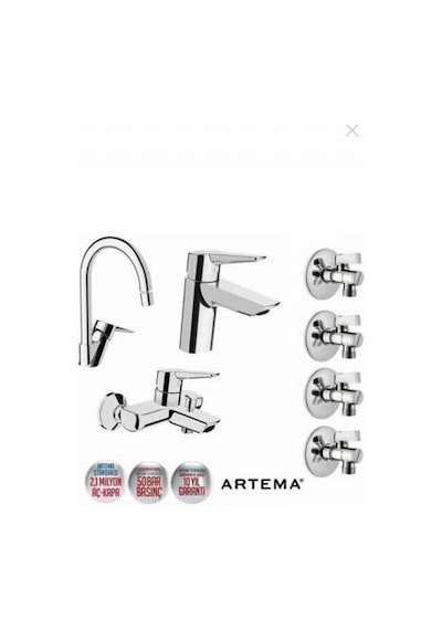 Artema Solid S Batarya Seti + 4 Adet Filtreli Ara Musluk Krom