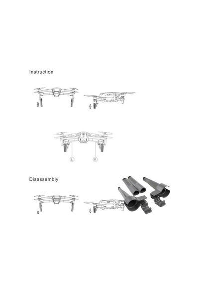 Dji Mavic 2 Pro İçin Yükseltilmiş Güvenli Destekli İniş Ayağı Takımı Koruyucu Uzatma