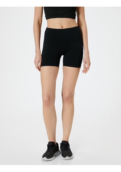 Koton Spor Kısa Tayt Standart Bel Slim Fit Siyah 4sak40252nk Siyah