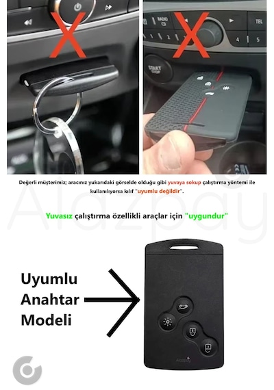 Renault Clio Megane Captur Koleos Fluence Laguna Silikon Anahtar Kılıfı Siyah Mavi - 1 Adet