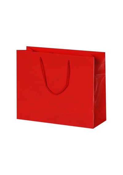 42 X 38 X 12 Cm Hediyelik Karton Çanta Kırmızı Düz Lüks Parlak Karton Çanta