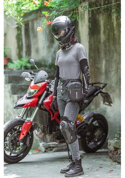 Rockbros 2'si 1 Arada Sert Kabuk Motosiklet Depo Üstü & Bacak Çantası Sarı - Siyah