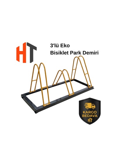 3'lü Bisiklet Park Yeri Ekonomik Çift Yönlü 110 X 40 Cm