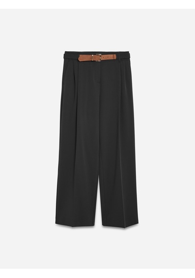DİLVİN 72715 Kemerli Pileli Pantolon-siyah
