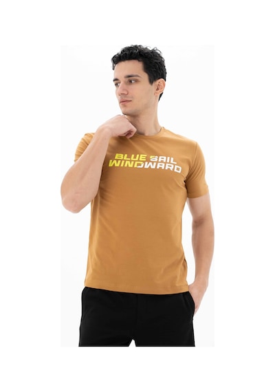 AR-MA Arma Erkek Slim Fit Bisiklet Yaka Tişört Y25344452401 Kahverengi