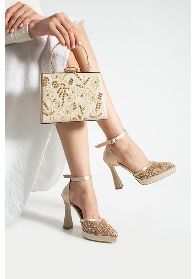 Dabab Shoes Pearly Bej Ayakkabı Çanta Kombin Platformlu 11cm Topuklu İncili Bantlı Abiye Ayakkabı Çanta Seti Bej Kombin Bej Dabab Shoes Pearly Bej Ayakkabı Çanta Kombin Platformlu 11cm Topuklu İncili Bantlı Abiye Ayakkabı Çanta Seti Bej Kombin Bej