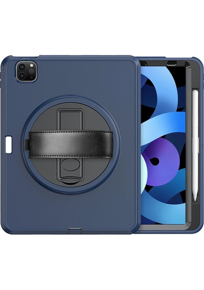 Gld-spt- Newface Apple Uyumlu iPad Pro 11 2018 Kılıf Hand Strap Tablet Kılıfı - Lacivert