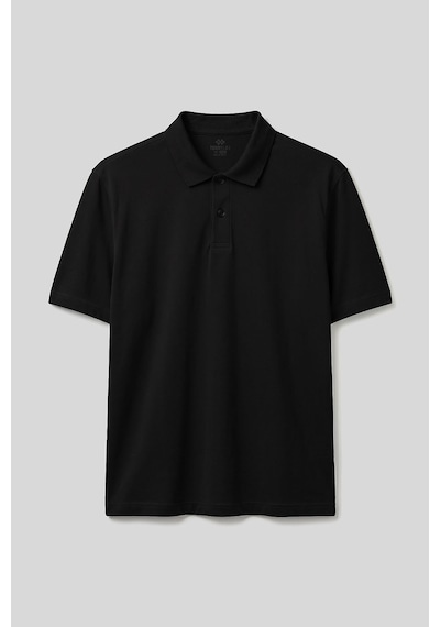 Tommy Life Siyah Polo Yaka Büyük Beden Battal Erkek T-shirt - 88511