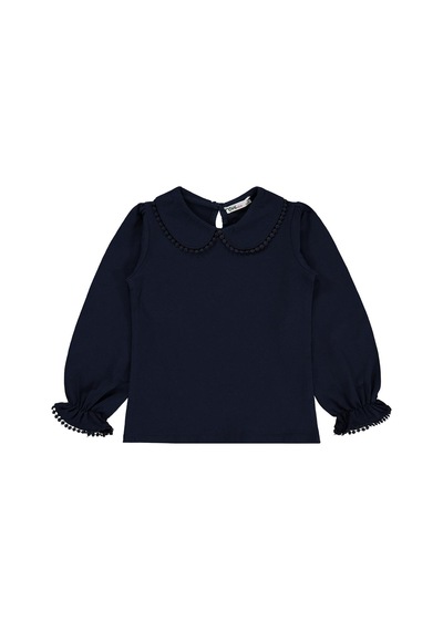 Civil Girls Dantel Şeritli 6-9 Yaş Sweatshirt - Lacivert