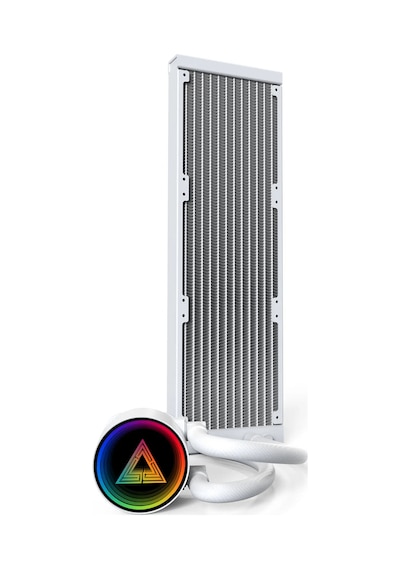 Montech Lightflow Argb 360 Beyaz Ultra Sessiz Aıo Sıvı Cpu Soğutucu, 3100 Rpm Pompa, Üçlü Sessiz F
