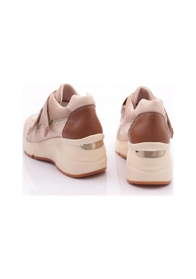 Dgn 62169 Kadin Cirtli Spor Ayakkabi 62169-2027-R12615 Bej - Pudra
